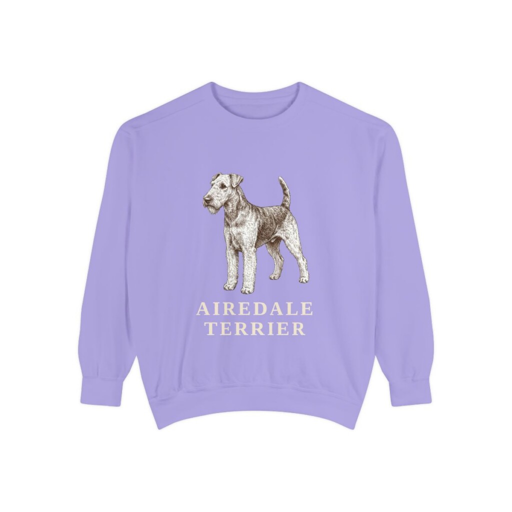 Airedale Terrier Sweatshirt, Violet, front view