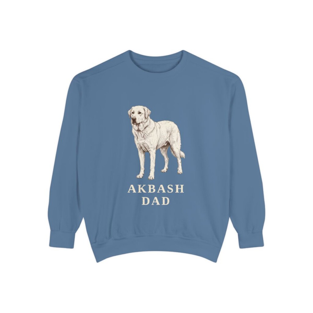 akbash-sweatshirt-dad-blue-jean-1 Akbash Dad Sweatshirt, Blue Jean, front view