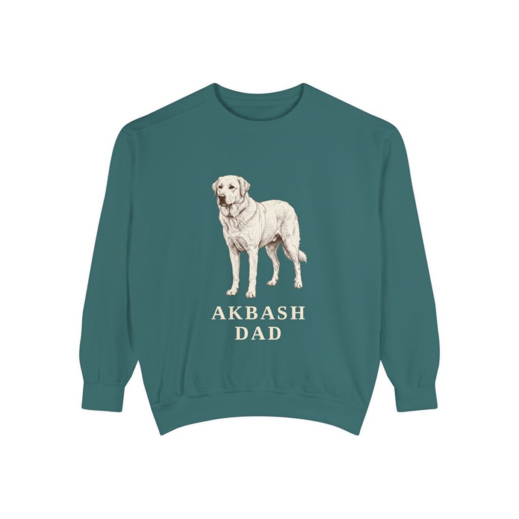 akbash-sweatshirt-dad-blue-spruce-1 Akbash Dad Sweatshirt, Blue Spruce, front view