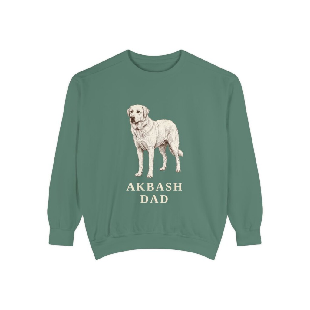 akbash-sweatshirt-dad-light-green-1 Akbash Dad Sweatshirt, Light Green, front view