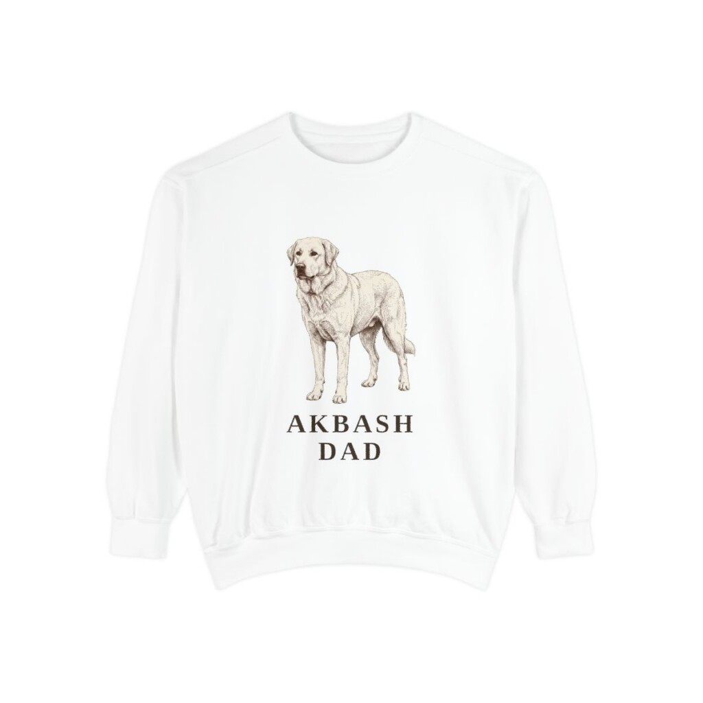 akbash-sweatshirt-dad-white-1 Akbash Dad Sweatshirt, White, front view