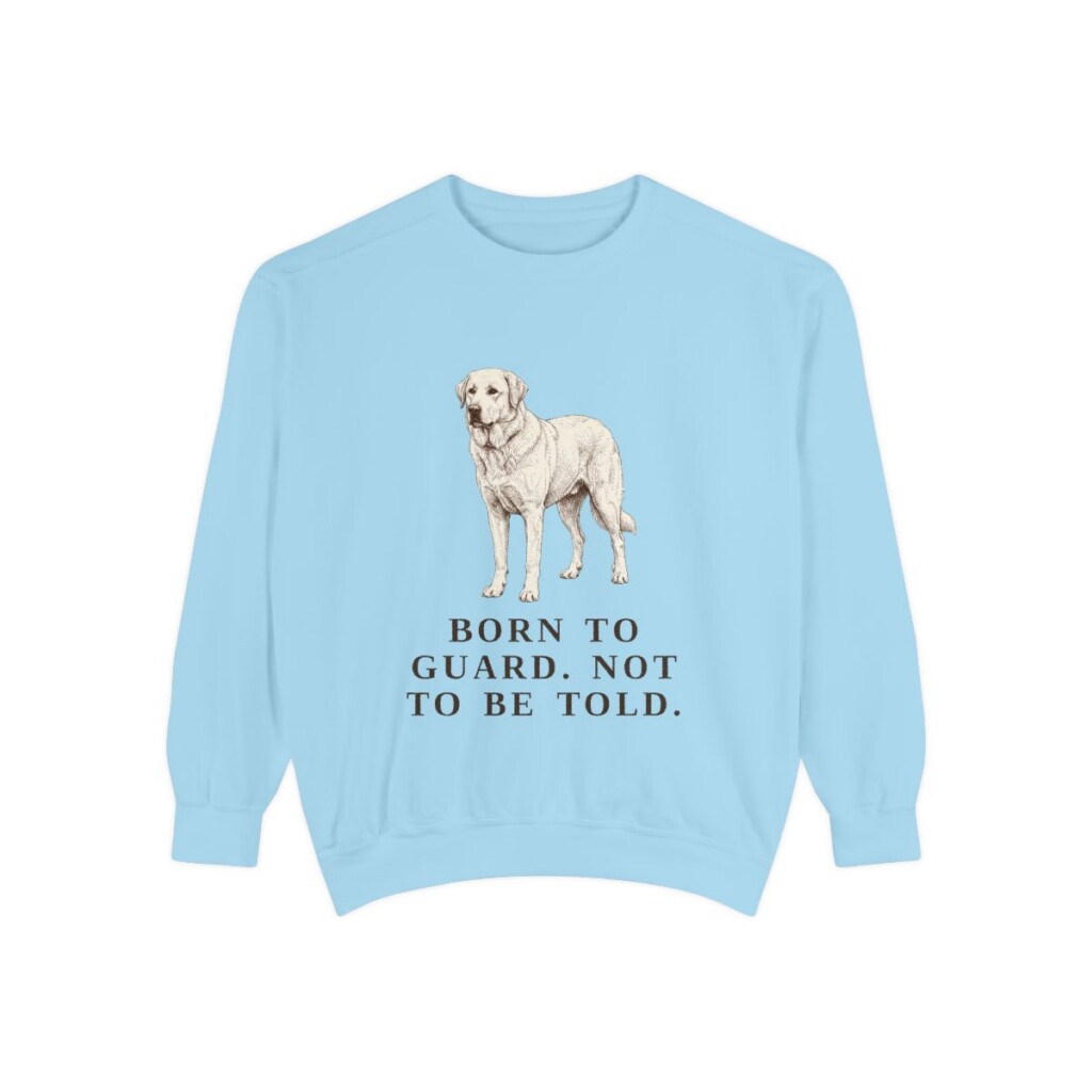Akbash Humor Sweatshirt, Chambray, front view