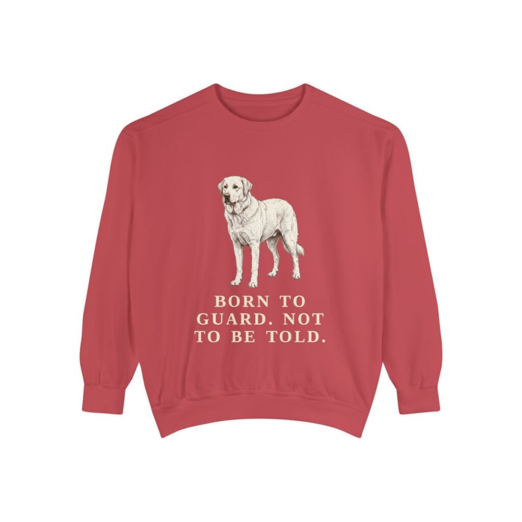Akbash Humor Sweatshirt, Crimson, front view