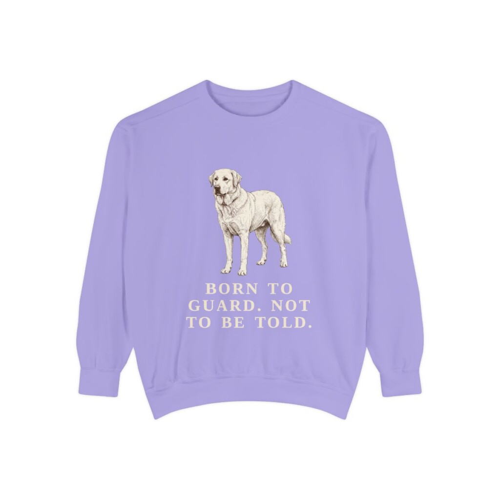 Akbash Humor Sweatshirt, Violet, front view