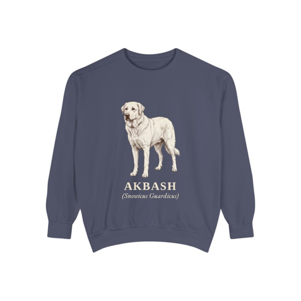 Akbash Latin Sweatshirt, Denim, front view