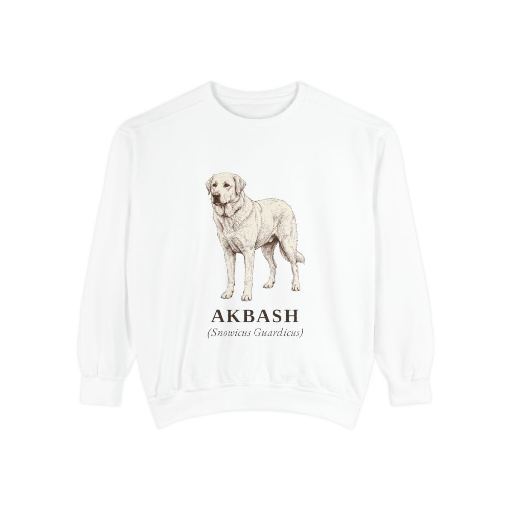 Akbash Latin Sweatshirt, White, front view