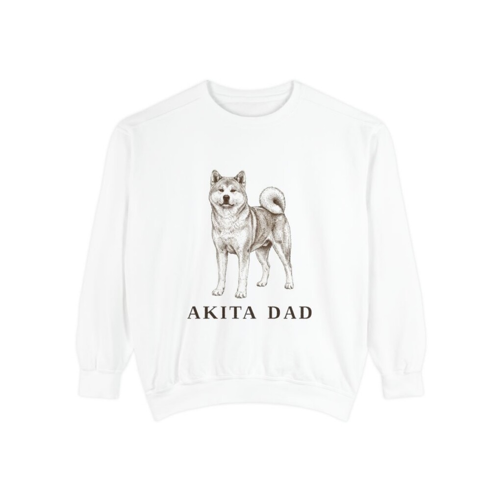 Akita Dad Sweatshirt, White, front view