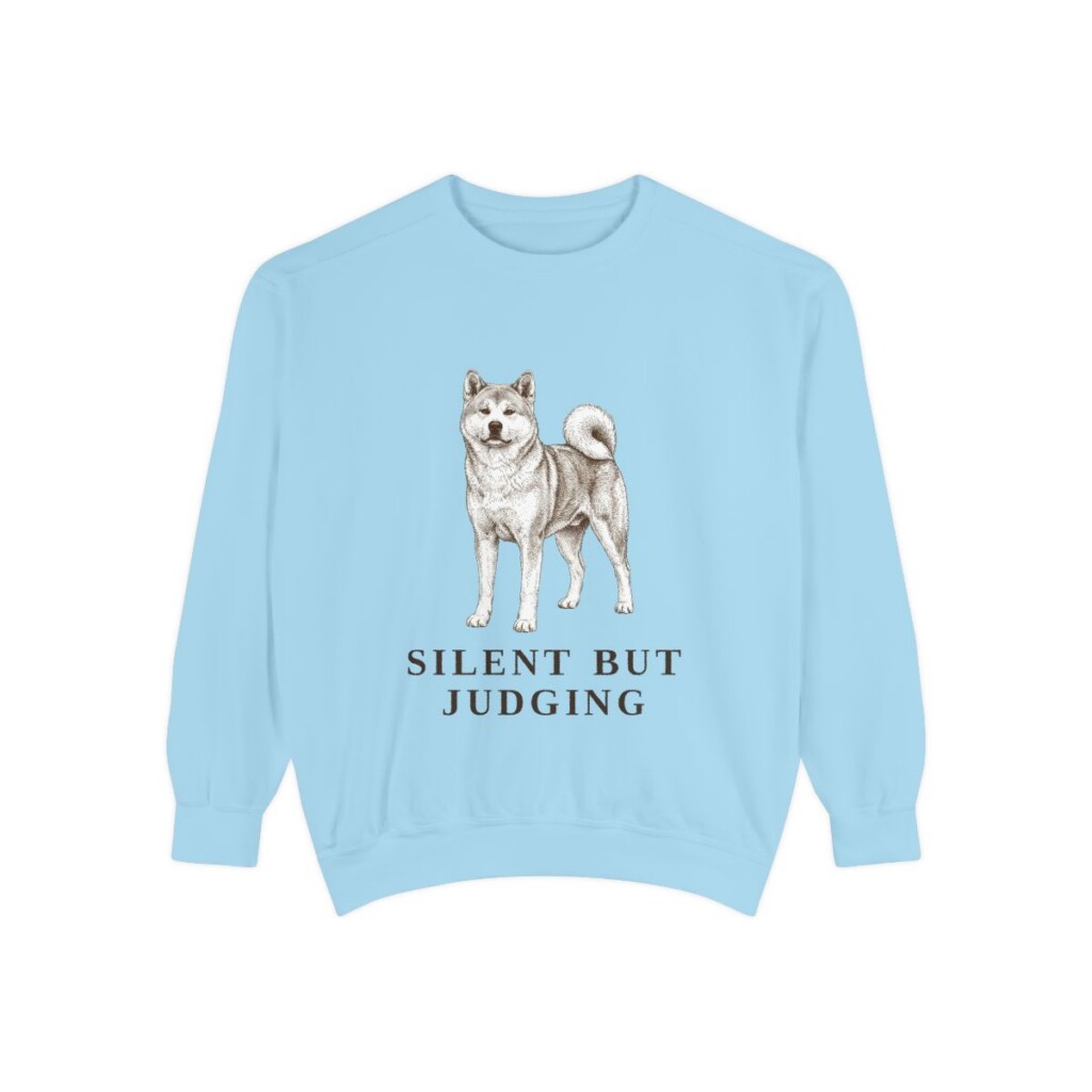 Akita Humor Sweatshirt, Chambray, front view