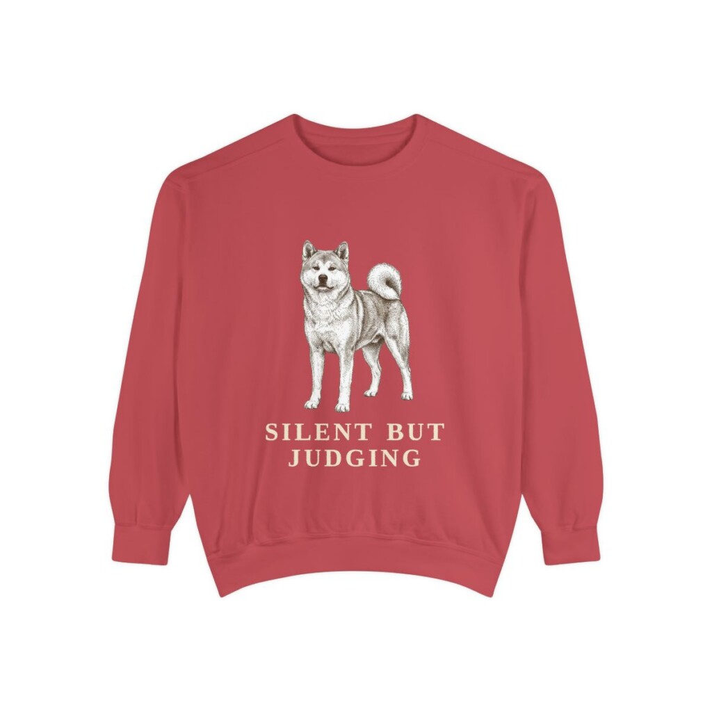 Akita Humor Sweatshirt, Crimson, front view