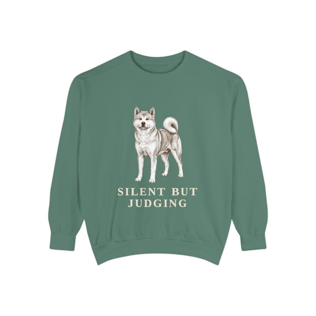 Akita Humor Sweatshirt, Light Green, front view