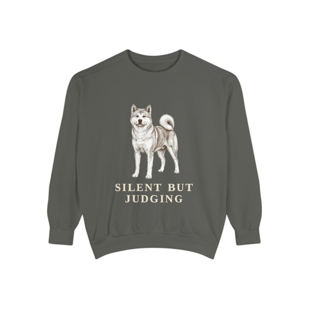 Akita Humor Sweatshirt, Pepper, front view