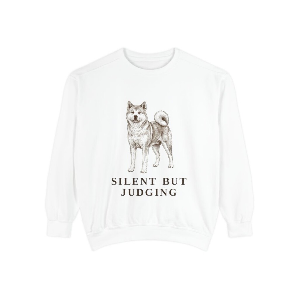 Akita Humor Sweatshirt, White, front view