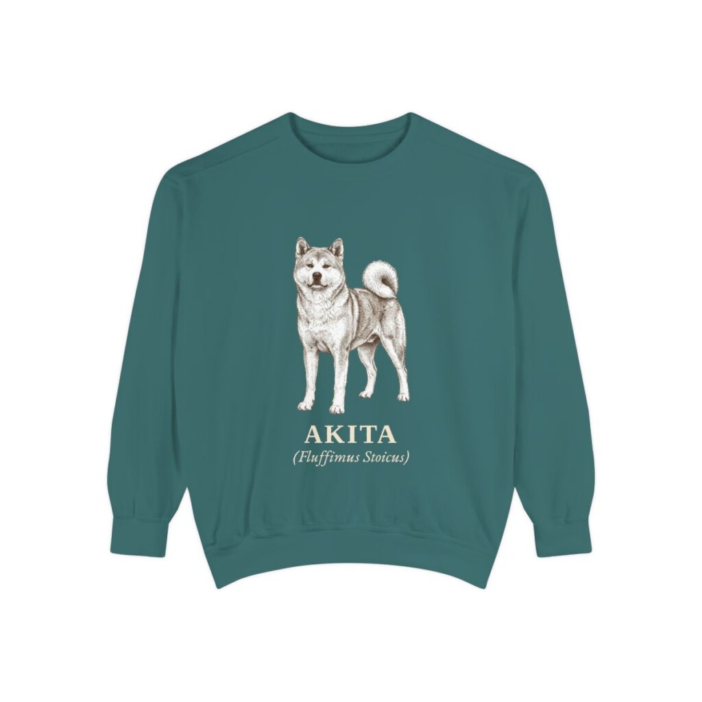 akita-sweatshirt-latin-blue-spruce Akita Latin Sweatshirt, Blue Spruce, front view