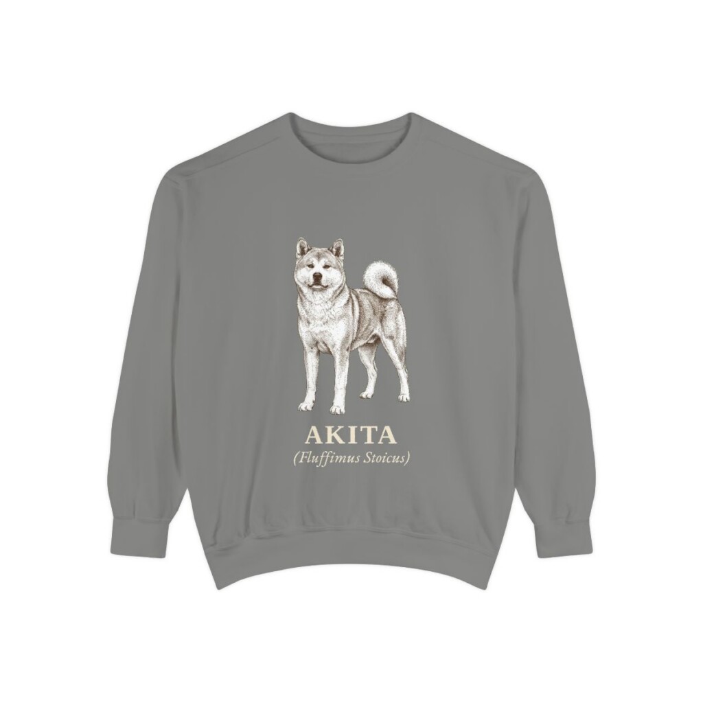 akita-sweatshirt-latin-grey Akita Latin Sweatshirt, Grey, front view