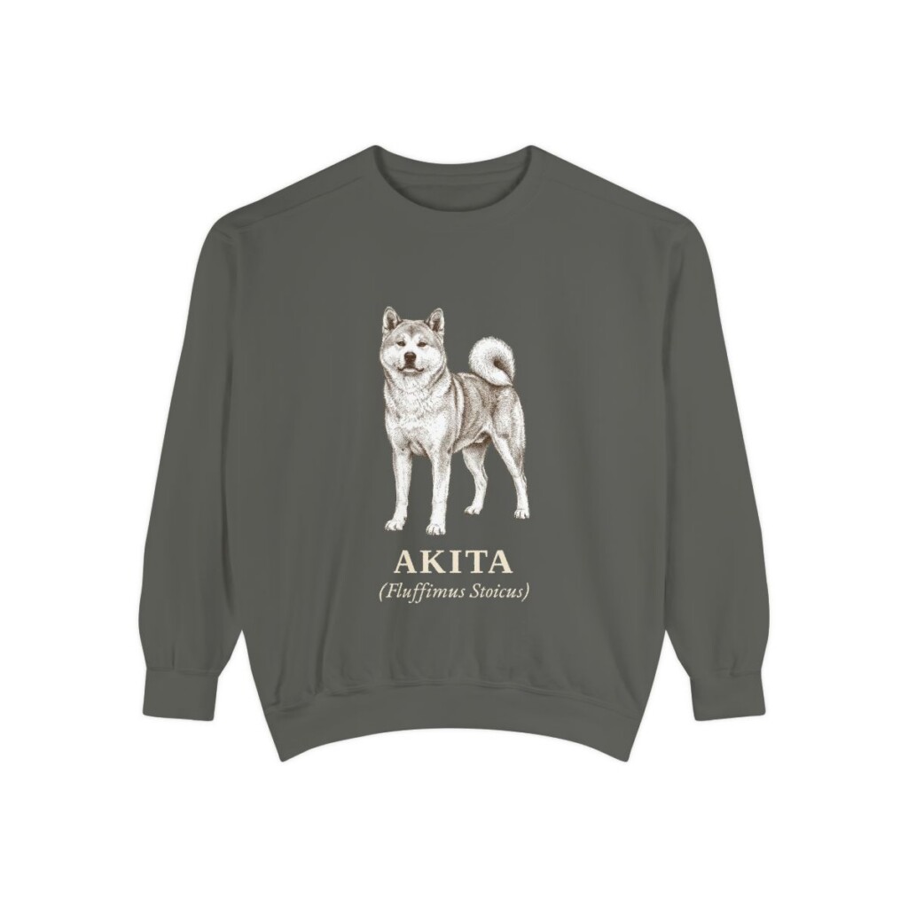 akita-sweatshirt-latin-pepper Akita Latin Sweatshirt, Pepper, front view