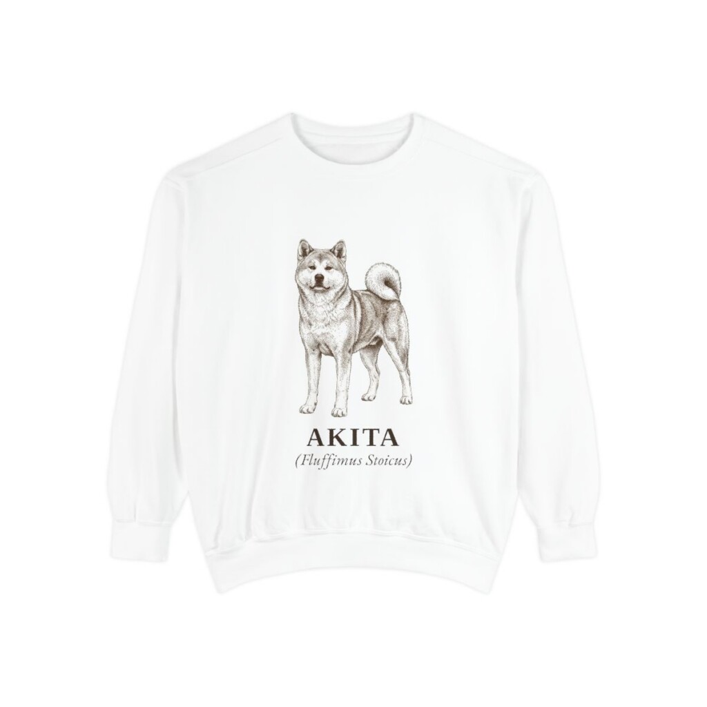 akita-sweatshirt-latin-white Akita Latin Sweatshirt, White, front view