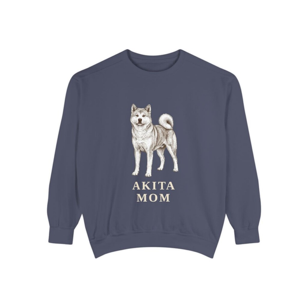 Akita Mom Sweatshirt, Denim, front view
