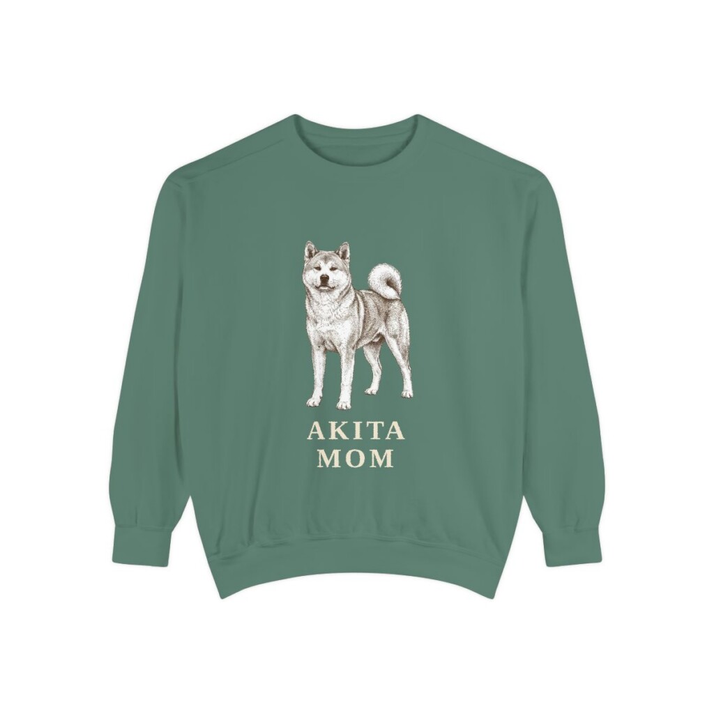 Akita Mom Sweatshirt, Light Green, front view