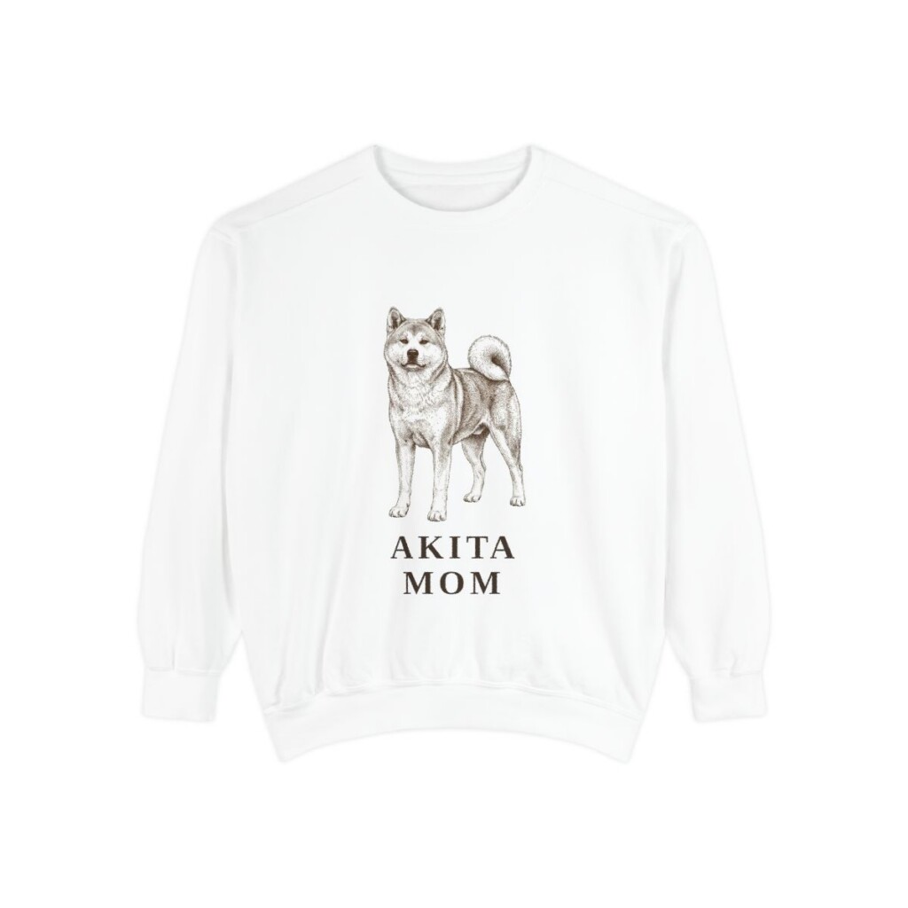 Akita Mom Sweatshirt, White, front view