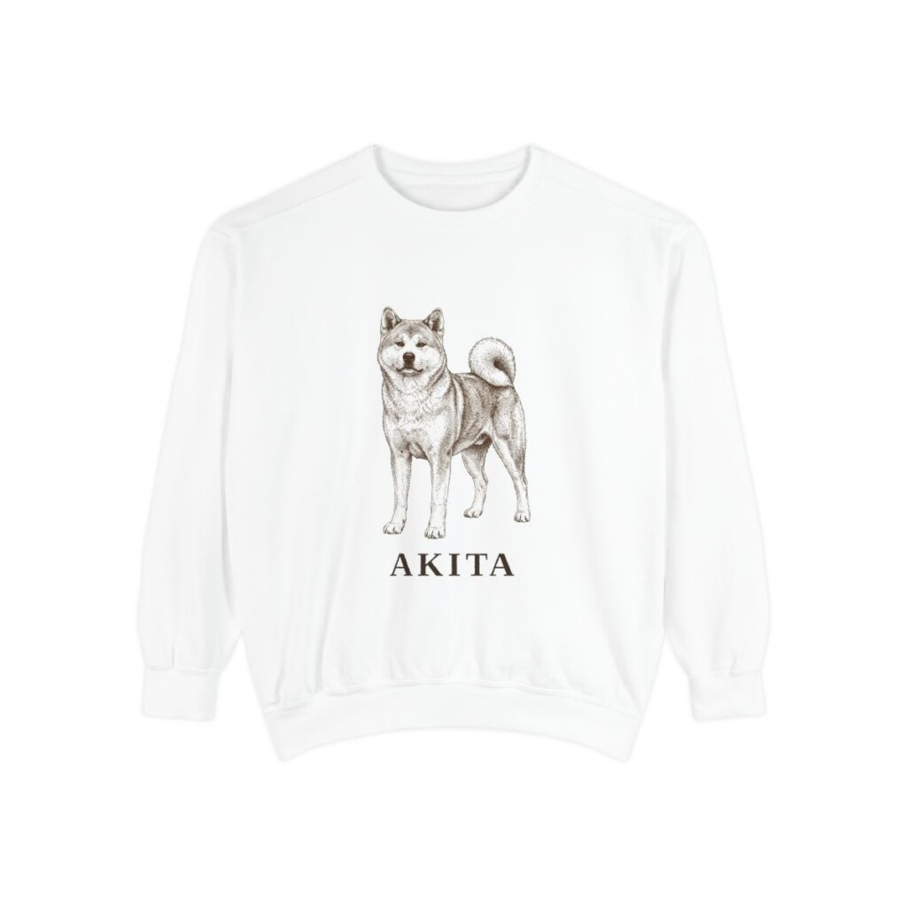 akita-sweatshirt-white Akita Sweatshirt, White, front view
