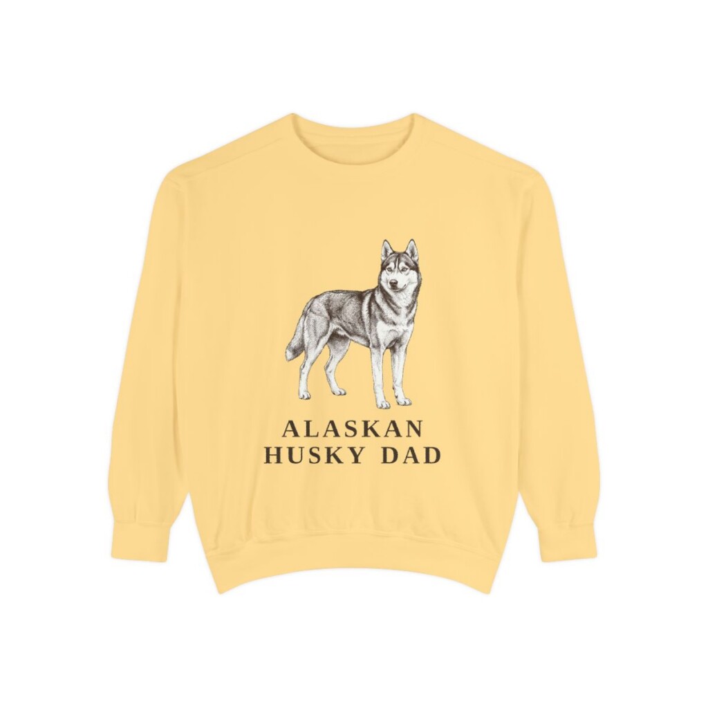 Alaskan Husky Dad Sweatshirt, Butter, front view