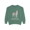 Alaskan Husky Dad Sweatshirt, Light Green, front view