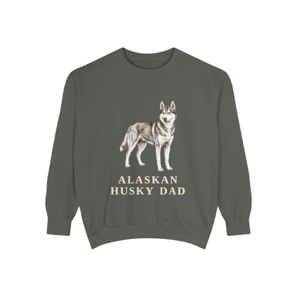 Alaskan Husky Dad Sweatshirt, Pepper, front view