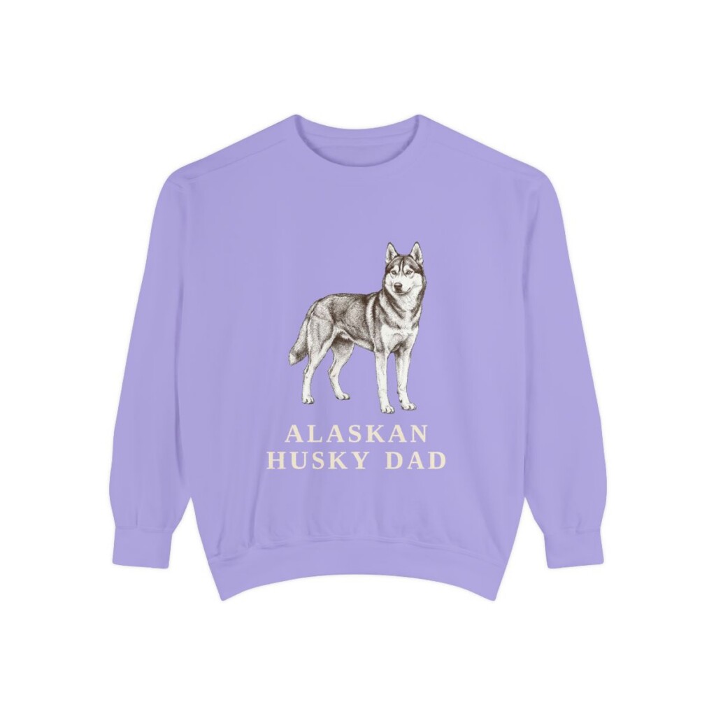 Alaskan Husky Dad Sweatshirt, Violet, front view