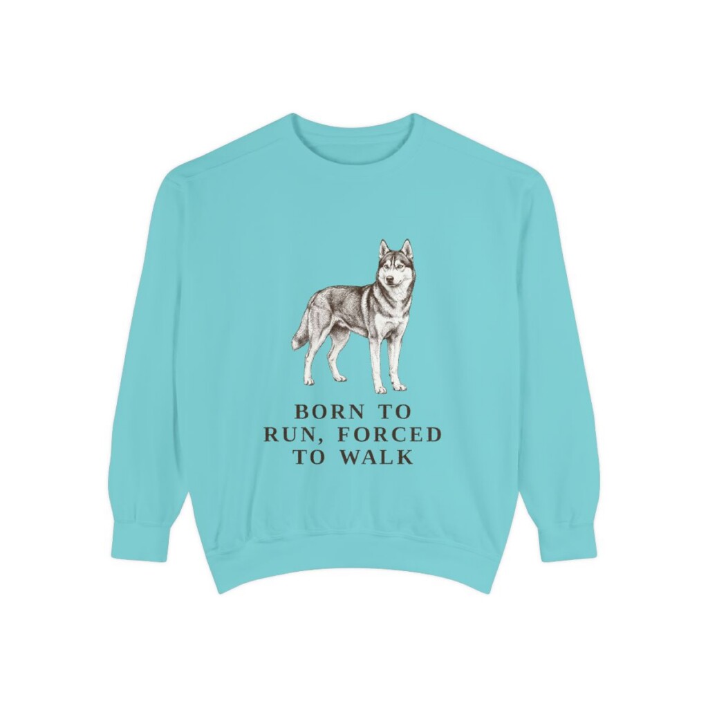 Alaskan Husky Humor Sweatshirt, Chalky Mint, front view