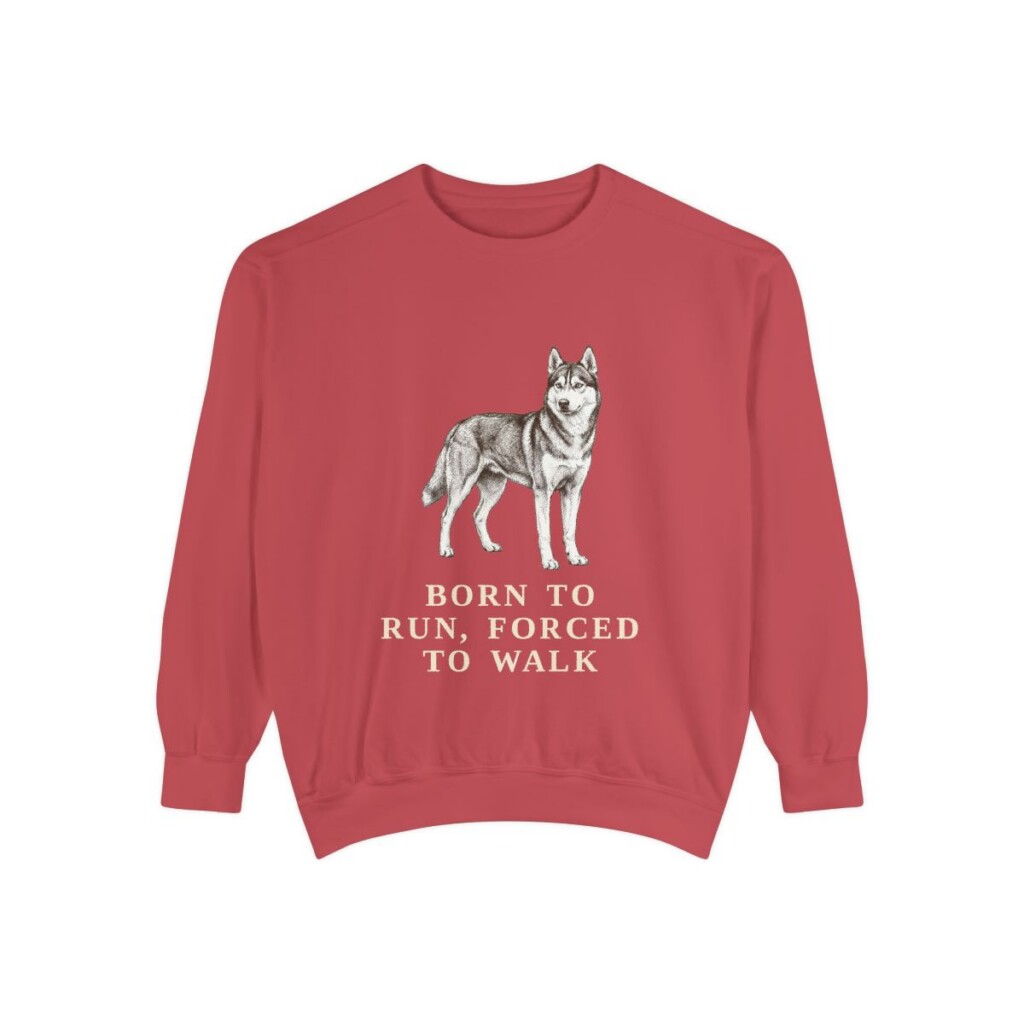 Alaskan Husky Humor Sweatshirt, Crimson, front view