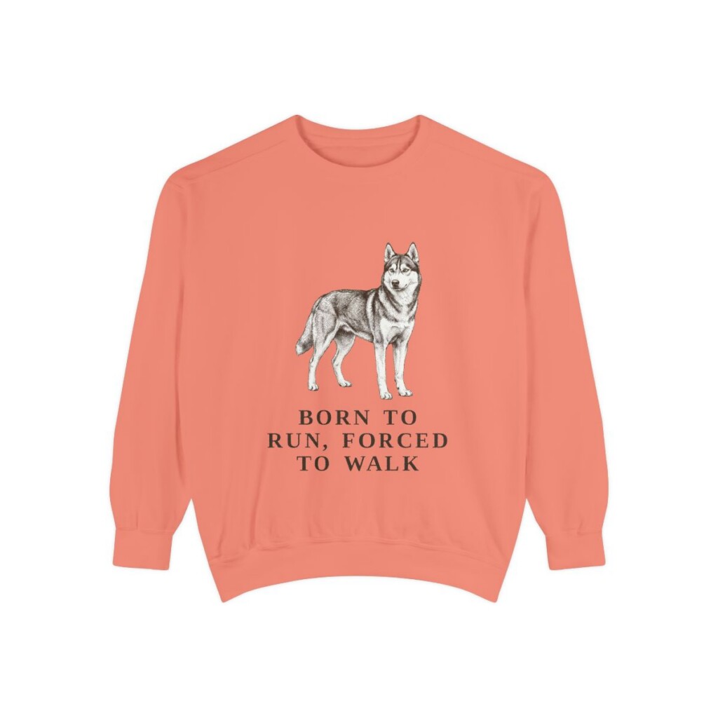 Alaskan Husky Humor Sweatshirt, Terracotta, front view