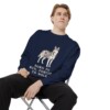 Alaskan Husky Humor Sweatshirt, True Navy, person 1 context