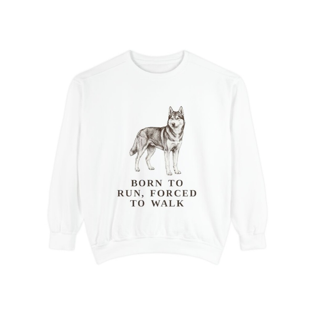Alaskan Husky Humor Sweatshirt, White, front view