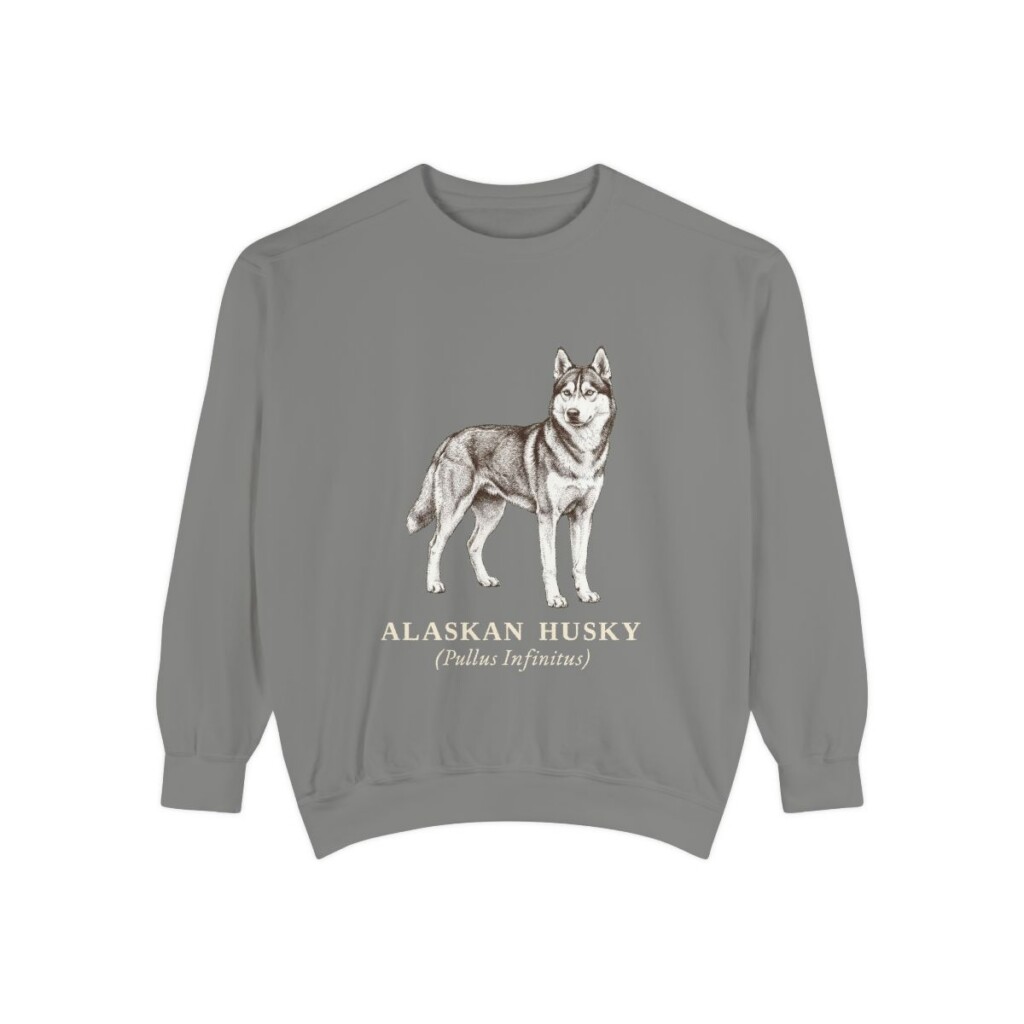 Alaskan Husky Latin Sweatshirt, Grey, front view