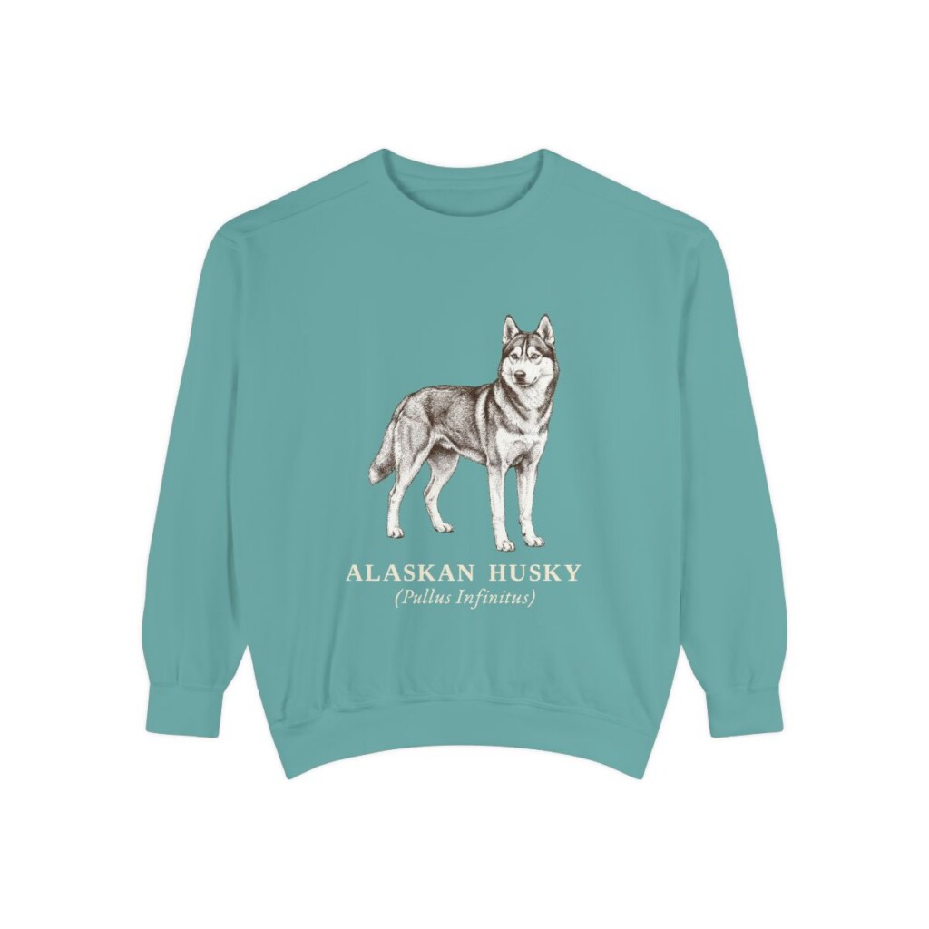 Alaskan Husky Latin Sweatshirt, Seafoam, front view
