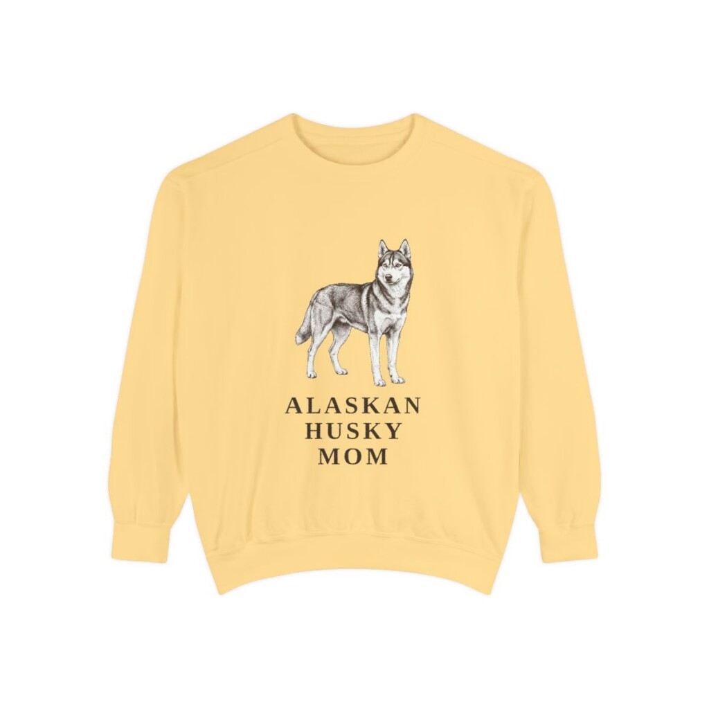 Alaskan Husky Mom Sweatshirt, Butter, front view
