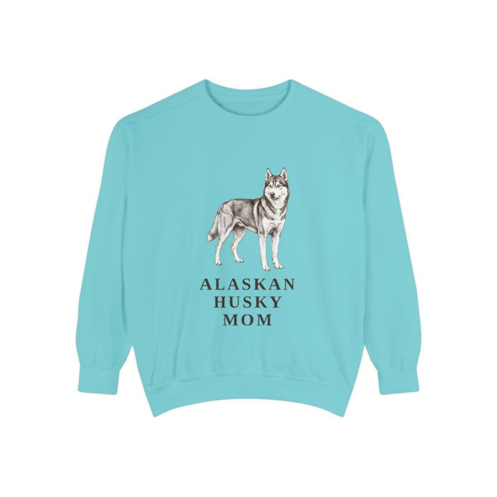 Alaskan Husky Mom Sweatshirt, Chalky Mint, front view