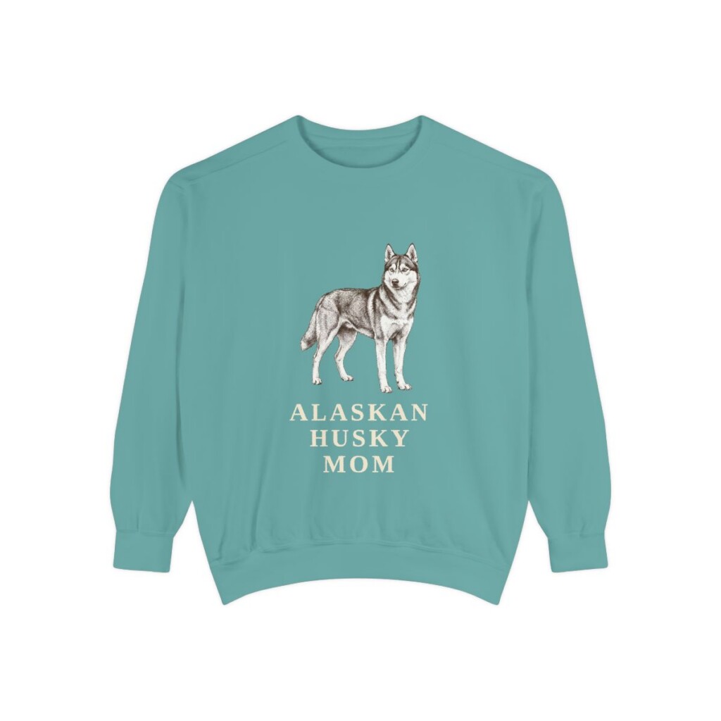 Alaskan Husky Mom Sweatshirt, Seafoam, front view