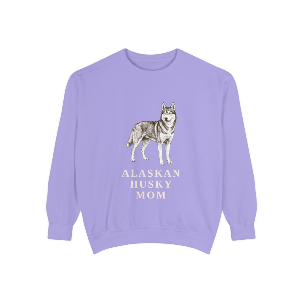 Alaskan Husky Mom Sweatshirt, Violet, front view