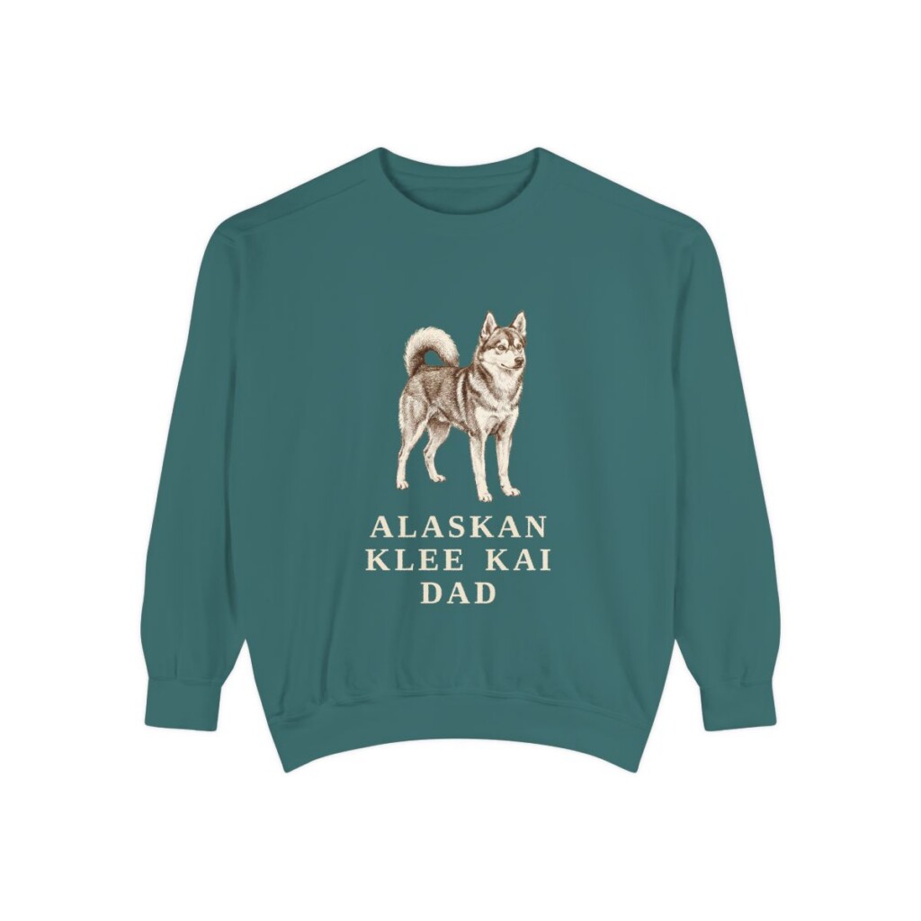 Alaskan Klee Kai Dad Sweatshirt, Blue Spruce, front view