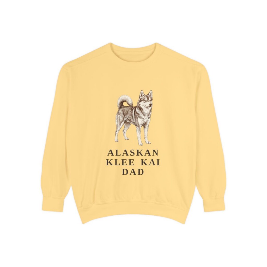 Alaskan Klee Kai Dad Sweatshirt, Butter, front view