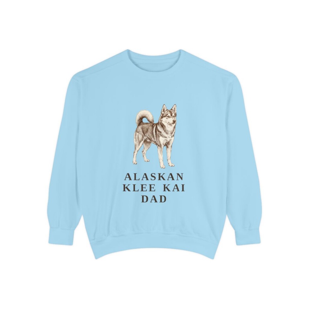 Alaskan Klee Kai Dad Sweatshirt, Chambray, front view