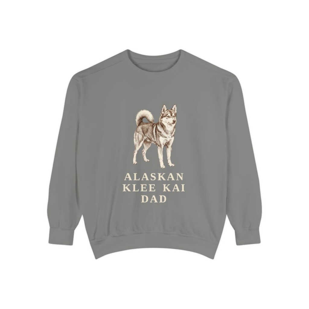 Alaskan Klee Kai Dad Sweatshirt, Grey, front view