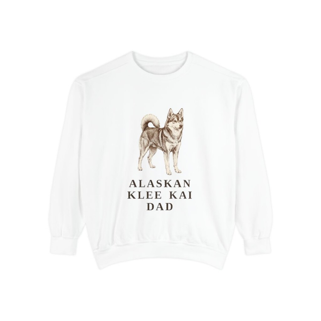 Alaskan Klee Kai Dad Sweatshirt, White, front view