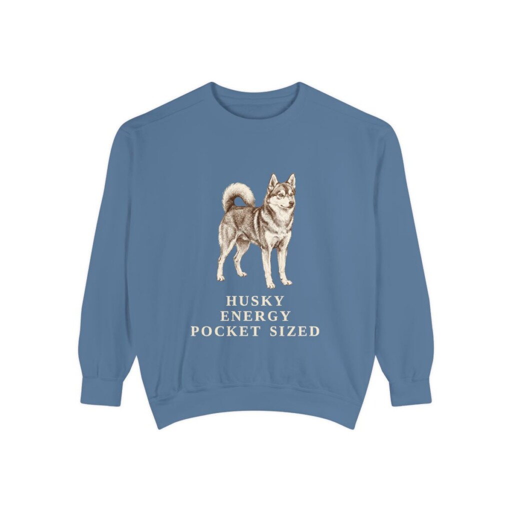 Alaskan Klee Kai Humor Sweatshirt, Blue Jean, front view