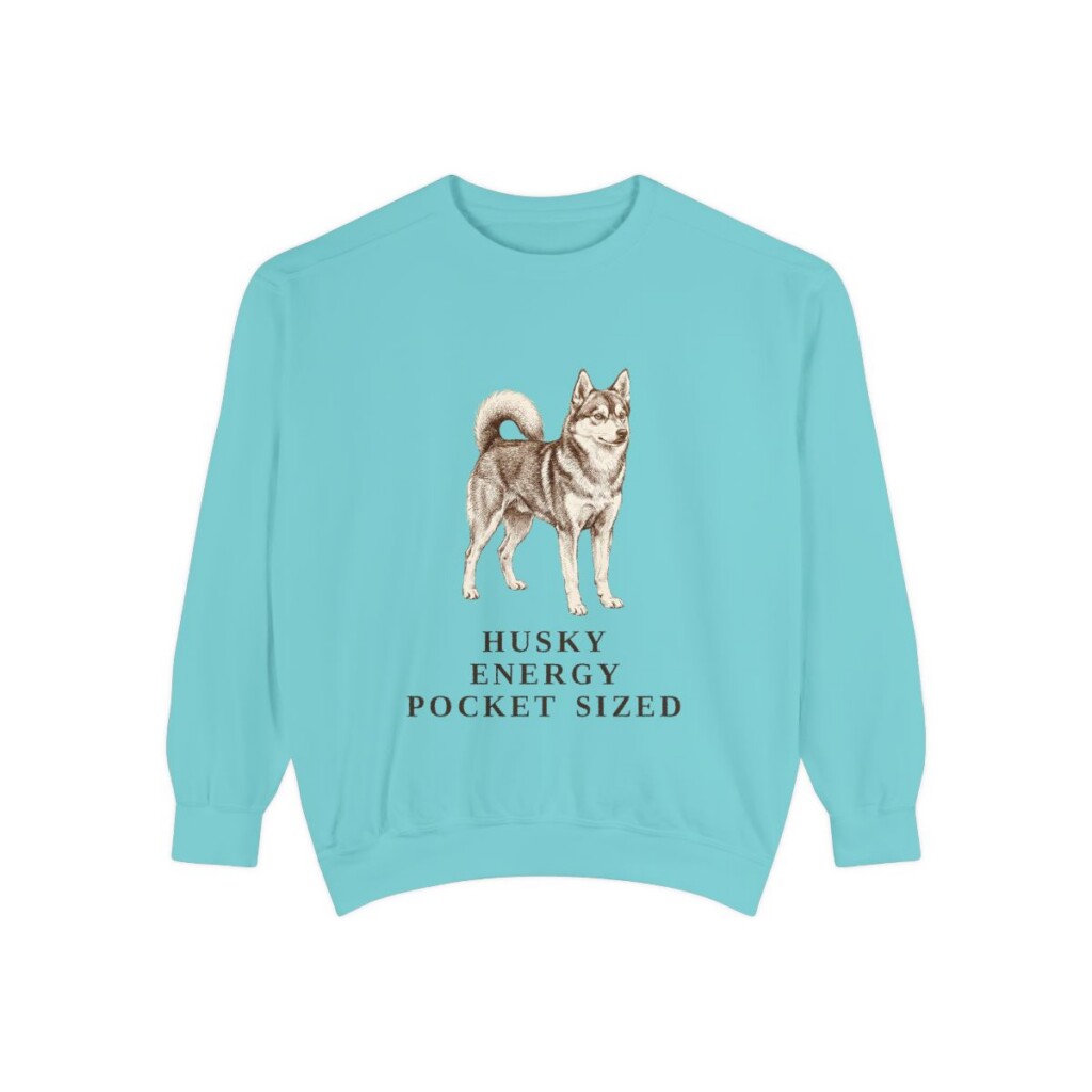 Alaskan Klee Kai Humor Sweatshirt, Chalky Mint, front view