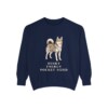 Alaskan Klee Kai Humor Sweatshirt, True Navy, front view