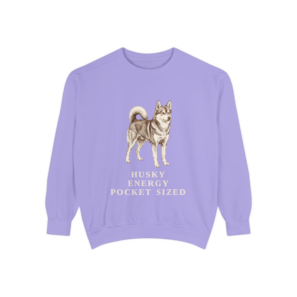 Alaskan Klee Kai Humor Sweatshirt, Violet, front view