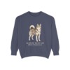 Alaskan Klee Kai Latin Sweatshirt, Denim, front view