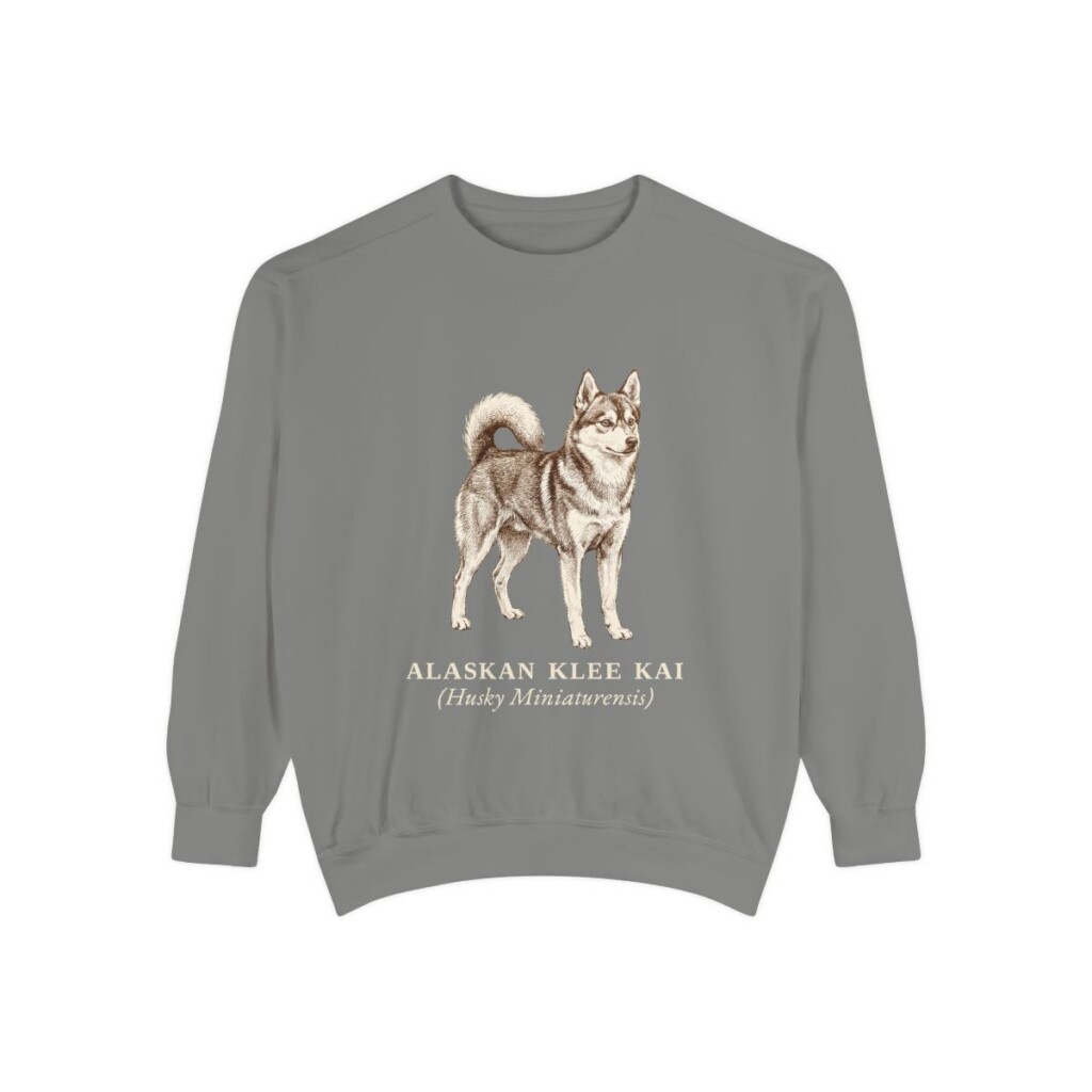 Alaskan Klee Kai Latin Sweatshirt, Grey, front view